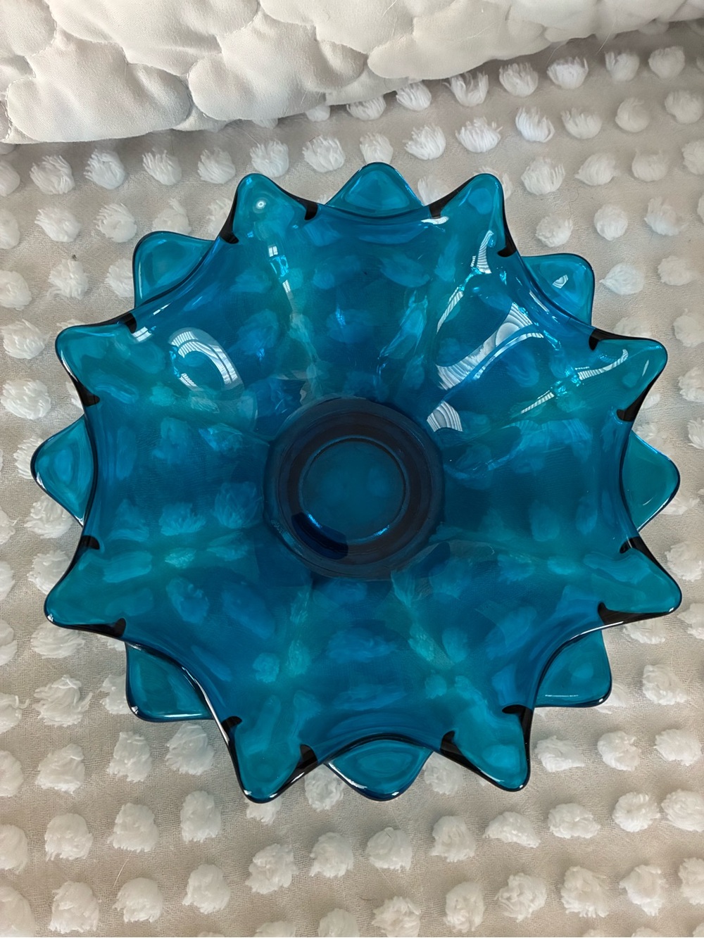 1960’s Viking Bluenique Glass Bowl Candy Dish